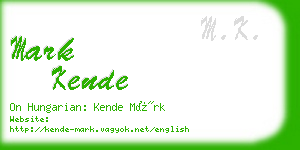 mark kende business card